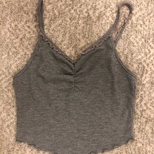 Pacsun Gray Lettuce Cut Cami